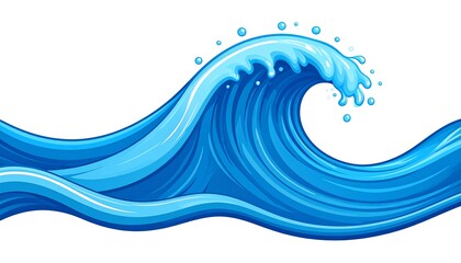 A stylized blue wave graphic