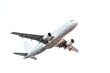 © Andi - White jet airliner in flight against white background