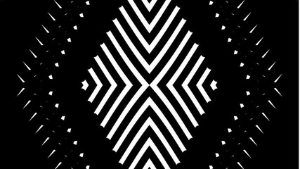 Wall Mural - Black and white diamond striped optical design