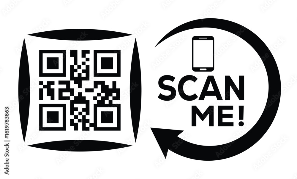 Scan QR code icon. Digital scanning qr code. QR code scan for ...