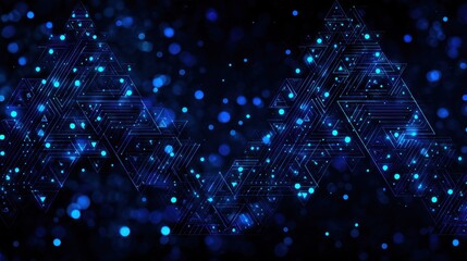 Wall Mural - futuristic geometric lines with glowing blue accents in tech design