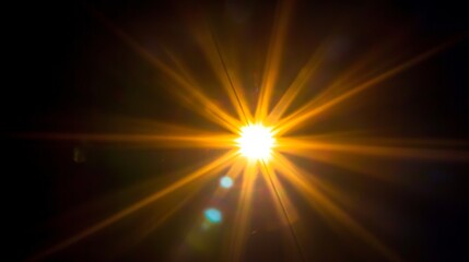 Wall Mural - stunning golden sunbeam illuminating a dark backdrop, creating a captivating solar burst effect