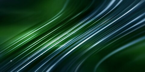 Canvas Print - dynamic abstract green motion background with speed lines and futuristic technology elements