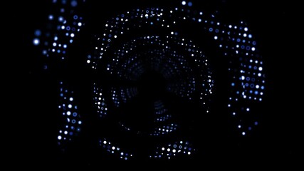 Sticker - Digital Technology Tunnel Background, Innovations flying through cyberspace.