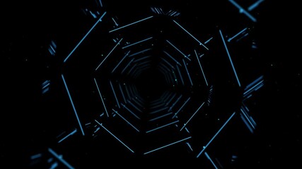 Sticker - Digital Technology Tunnel Background, Innovations flying through cyberspace.