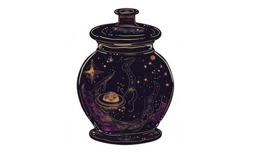 Wall Mural - Cosmic jar with celestial wonders