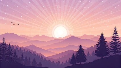 Peach to Lavender Gradient Background with Soft Radial Light Center