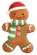 © PREEDA - Gingerbread cookie with Santa hat, green scarf, and candy buttons