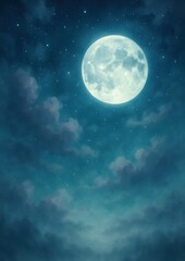 Wall Mural - moonlit sky with stars