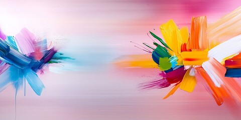 Wall Mural - line connection illustrated through vibrant abstract painting, featuring dynamic brush strokes and s