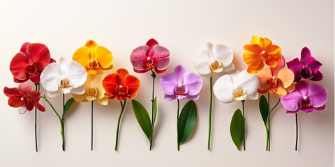 Wall Mural - vibrant colors of stunning flowers linked by elegant line connections, captured with soft lighting o