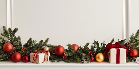 Wall Mural - a charming line connection embellished with colorful holiday decorations, embodying the essence of f