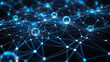 © Hridoy Ahmed - Abstract glowing blue network of nodes and connections representing digital data and technology