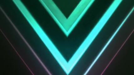 Wall Mural - abstract neon v-shaped lines