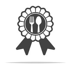 Wall Mural - cooking award ribbon icon transparent vector isolated