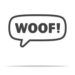 Wall Mural - woof text speech bubble icon transparent vector isolated