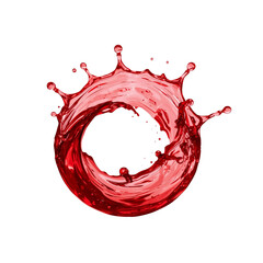 Wall Mural - Dynamic fluid eruption visualization featuring vibrant crimson liquid creating a circular splash
