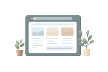 search results layout with title, subtitle, and thumbnail placeholder, isolated on a white backgroun