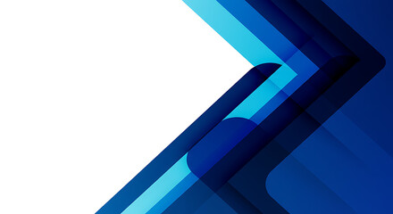 Dynamic Blue Arrow Background with Overlapping Geometric Shapes and Modern Design