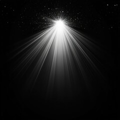 Wall Mural - white light effect night star rays.