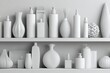 © alkaios - Two shelves displaying various white cosmetic and decorative items