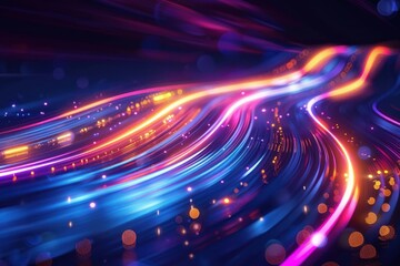 Canvas Print - abstract neon wave background light futuristic glowing.