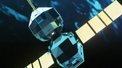 Wall Mural - satellite orbiting earth, exploring the universe