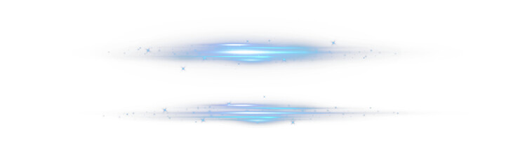 Wall Mural - Png Glowing horizontal blue light line with radiant shine and beam effect.