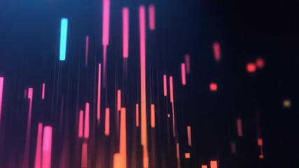 Canvas Print - colorful light trails falling creating futuristic data stream visualization