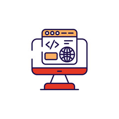 Web Development icon design with white background stock illustration