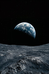planet earth, view from the moon.
