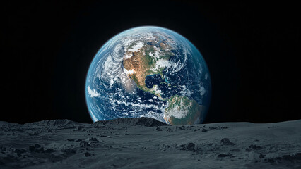 planet earth, view from the moon.