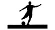 © Asif - Vector art of silhouette of a soccer player kicking a ball on grass isolated on transparent background