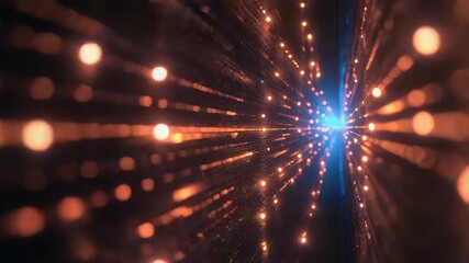 Canvas Print - abstract data stream flowing through cyberspace with glowing particles