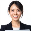 © BaiBoon88 - Closeup Portrait of a Smiling Japanese Professional Woman in Office Confidence and Professionalism