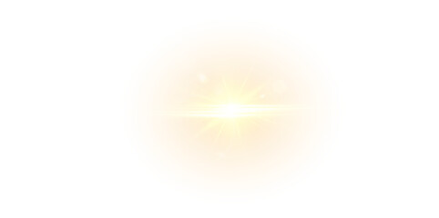 Wall Mural - glowing yellow star png .sun sparkle with soft light and lens flare, isolated subtle sun effect with