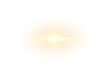 Wall Mural - glowing yellow star png .sun sparkle with soft light and lens flare, isolated subtle sun effect with