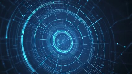 Canvas Print - futuristic hud interface showing concentric circles and data flow
