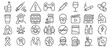 © Iconique Studio - Addiction and social problems line icon set including gaming and harmful substance abuse concept vector illustration symbols for social awareness campaign and rehabilitation