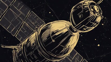 Wall Mural - satellite orbiting earth, exploring the vastness of space
