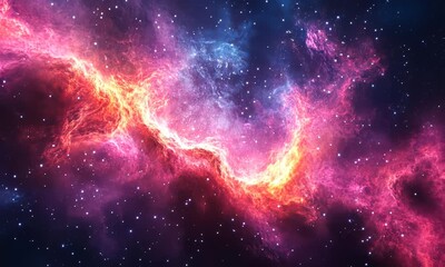 Wall Mural - Cosmic nebula: vibrant colors, interstellar beauty, celestial wonder.