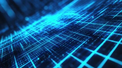Wall Mural - high-tech abstract digital background with blue lines and particles for futuristic concepts 4k video