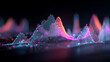 © kaliel - Neon data peaks rise like digital mountains in a cyber landscape, conveying real time analytics and the transformative insights hidden within modern metrics.