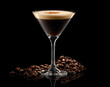 © MariAnnaCreative - Espresso martini cocktail in modern dark setting