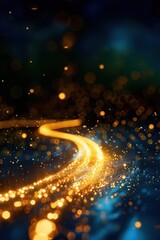 Wall Mural - bright gold starburst light sparkling night.