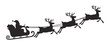 © AYAT - Santa claus riding reindeer sled silhouette vector