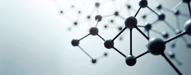 Closeup on molecular network, connective shapes