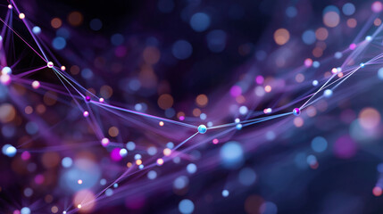 Wall Mural - abstract digital data flow visualization: a mesmerizing abstract composition of interconnected nodes
