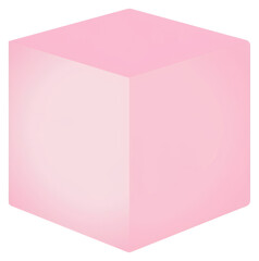 Wall Mural - png minimalistic pink 3d cube illustration