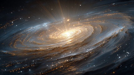 Wall Mural - cosmic symphony: a mesmerizing view of a galaxy swirling gracefully through the cosmos, awash in cel